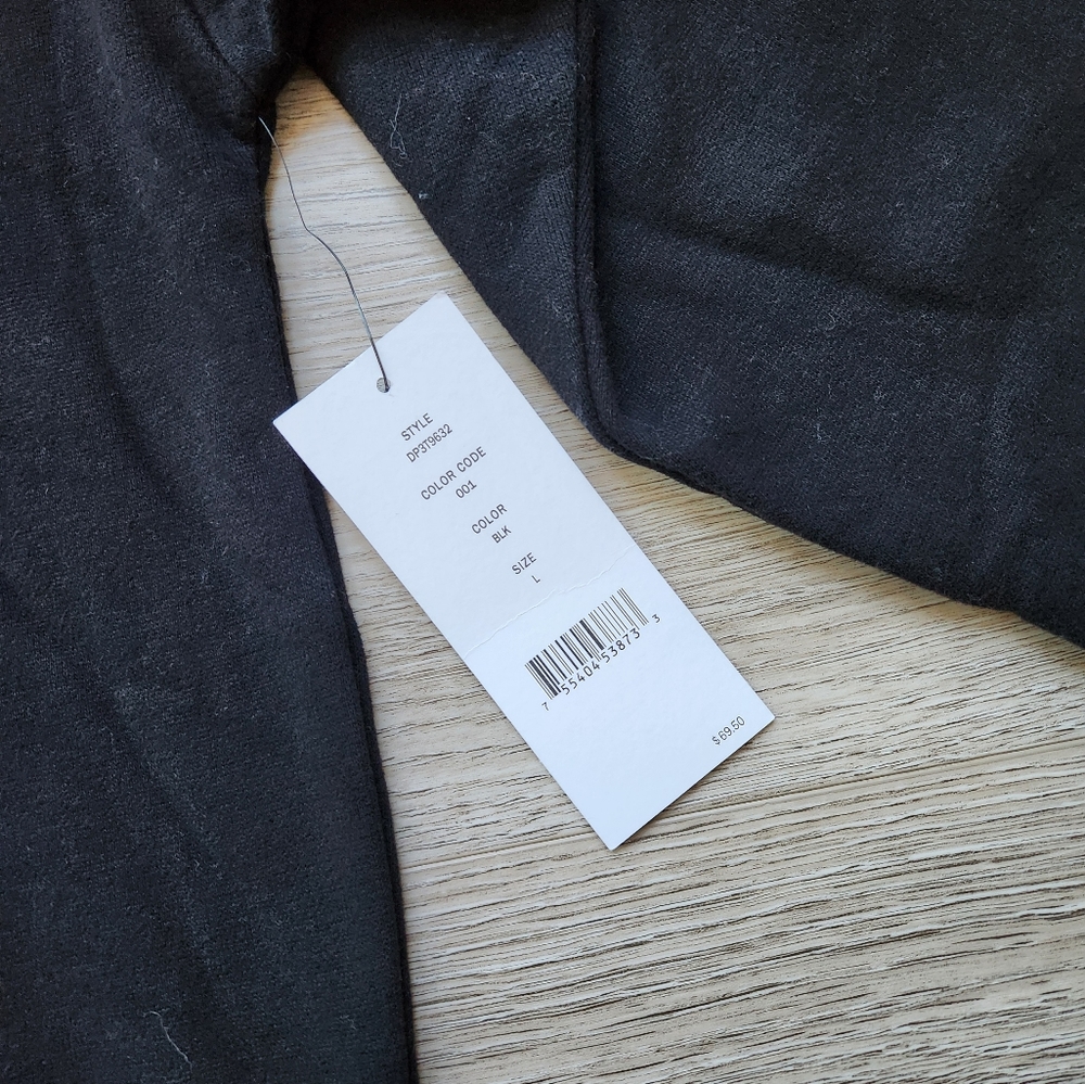 DKNY Sport Black Logo Hoodie Womens Large Sweater Long Sleeve Athleisure Nwt - Picture 5 of 9